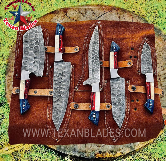 Texas Handles The Dahlia | 5-Piece Set + Leather Roll