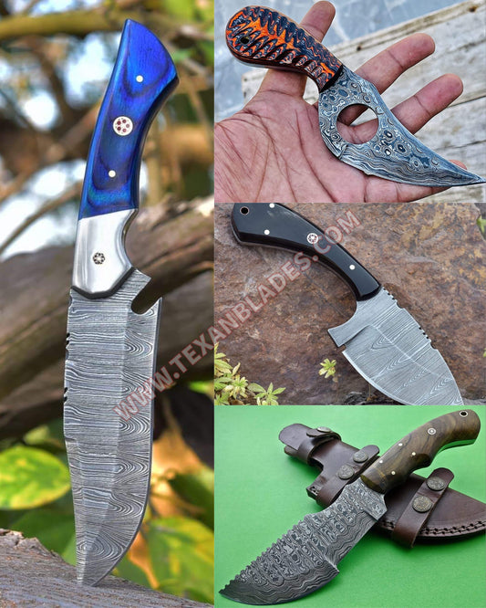Christmas Deal 50% OFF Custom Handmade Damascus Hunting and Pocket knife Deal